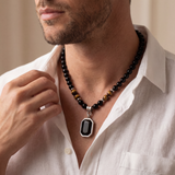 Obsidian & Tigerauge Halskette - Unendliche Stärke