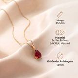 Rubin Halskette - 14K Goldkette