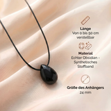Obsidian Halskette - Naturkette Tropfenform
