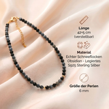 Obsidian Halskette - Schneeflocken Obsidian