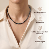 Obsidian Halskette - Schneeflocken Obsidian
