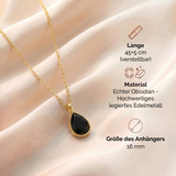 Obsidian Halskette Sanfter Tropfen