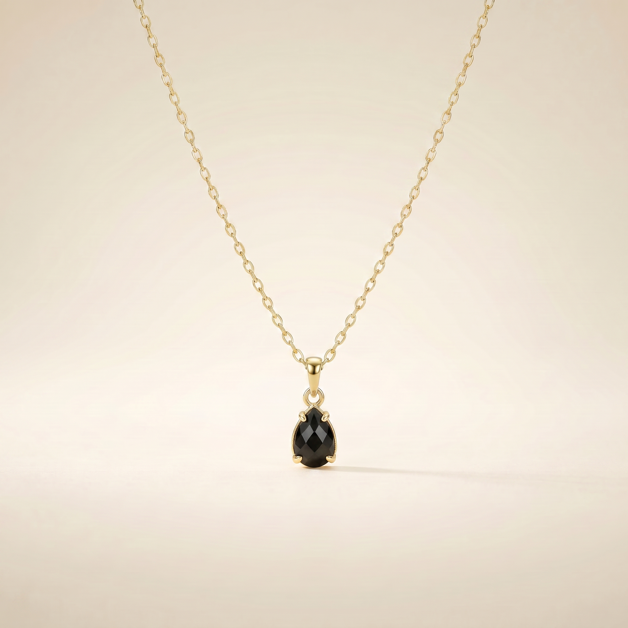 Obsidian Halskette - 14K Goldlegierung