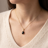 Obsidian Halskette - 14K Goldlegierung