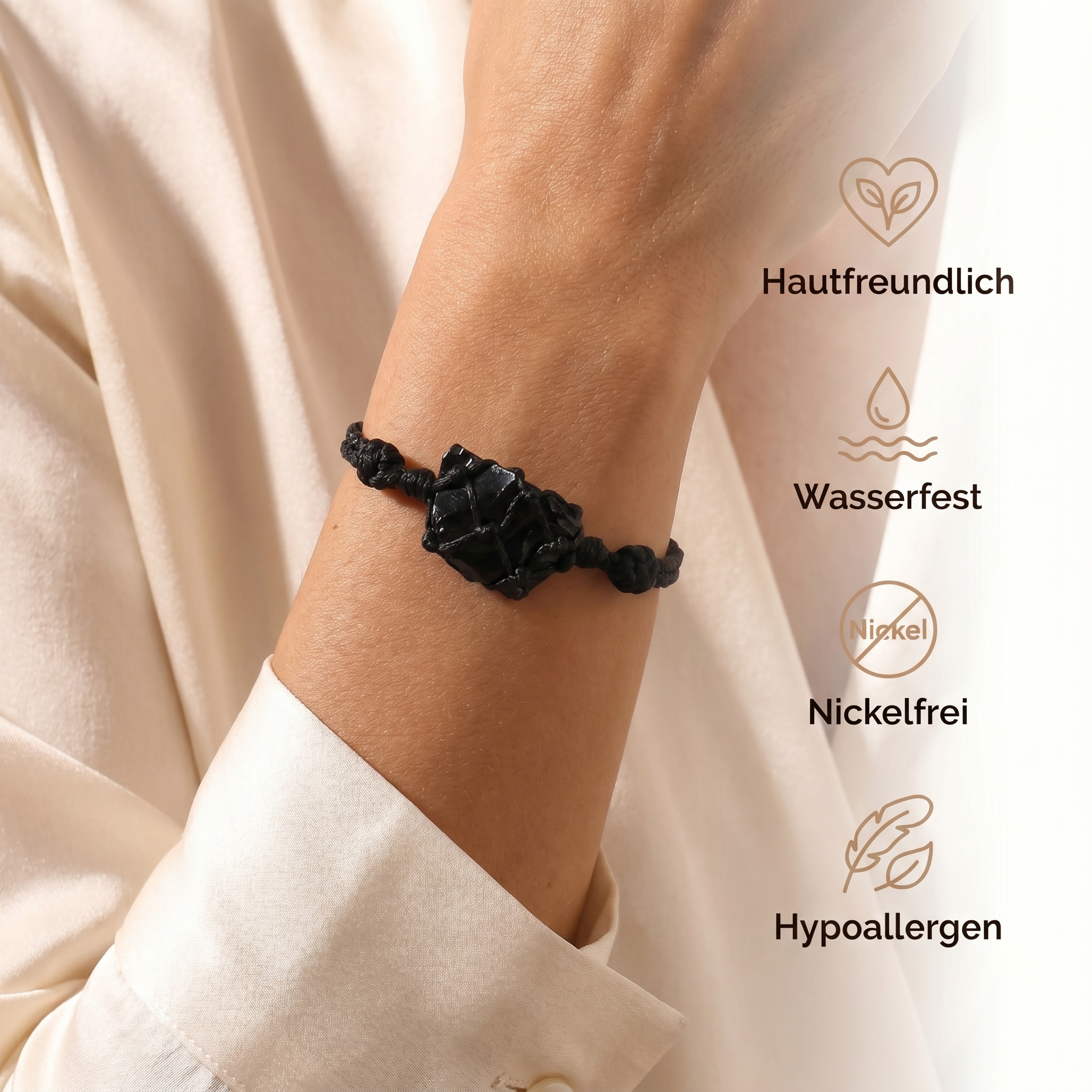 Obsidian Armband - Natur Stein