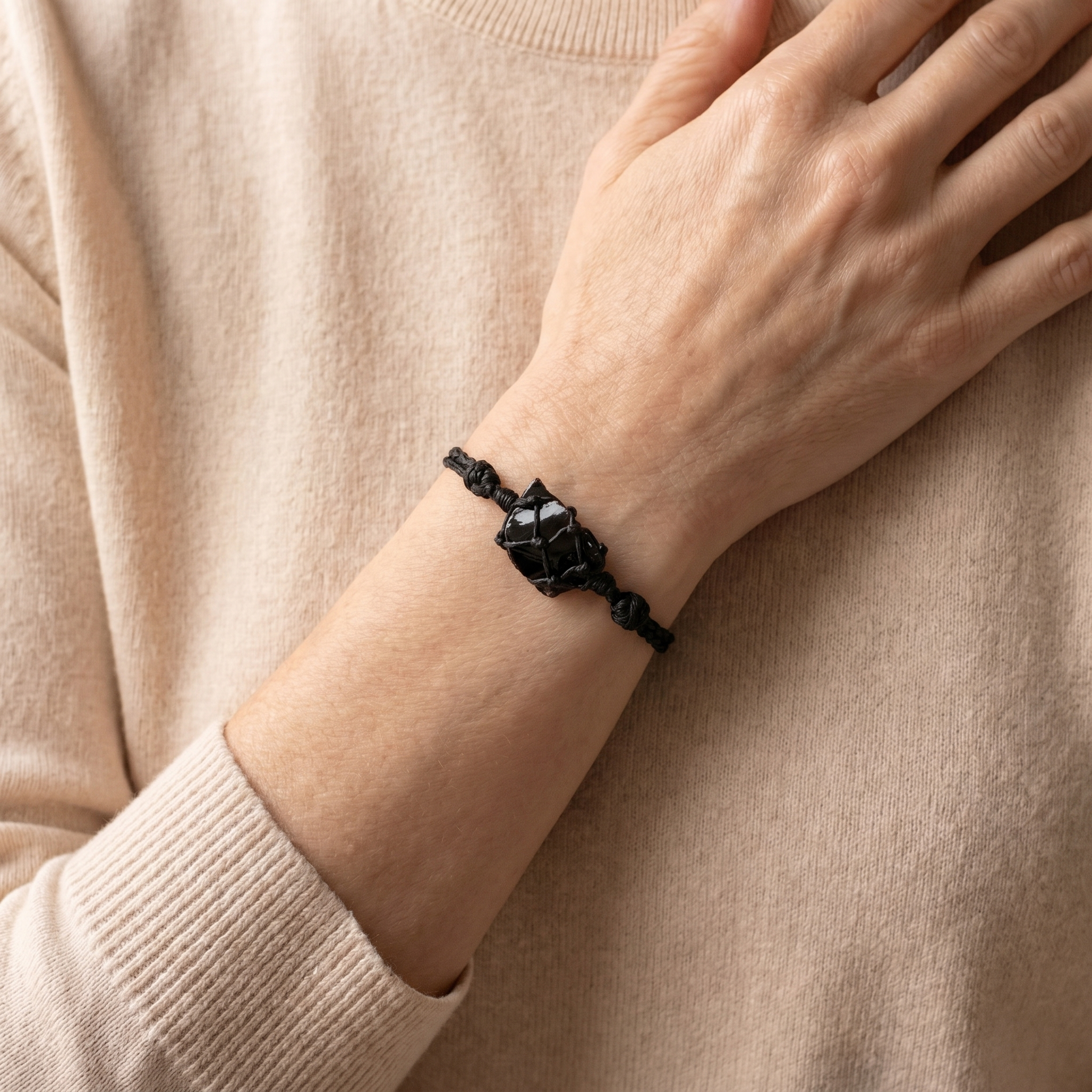 Obsidian Armband - Natur Stein