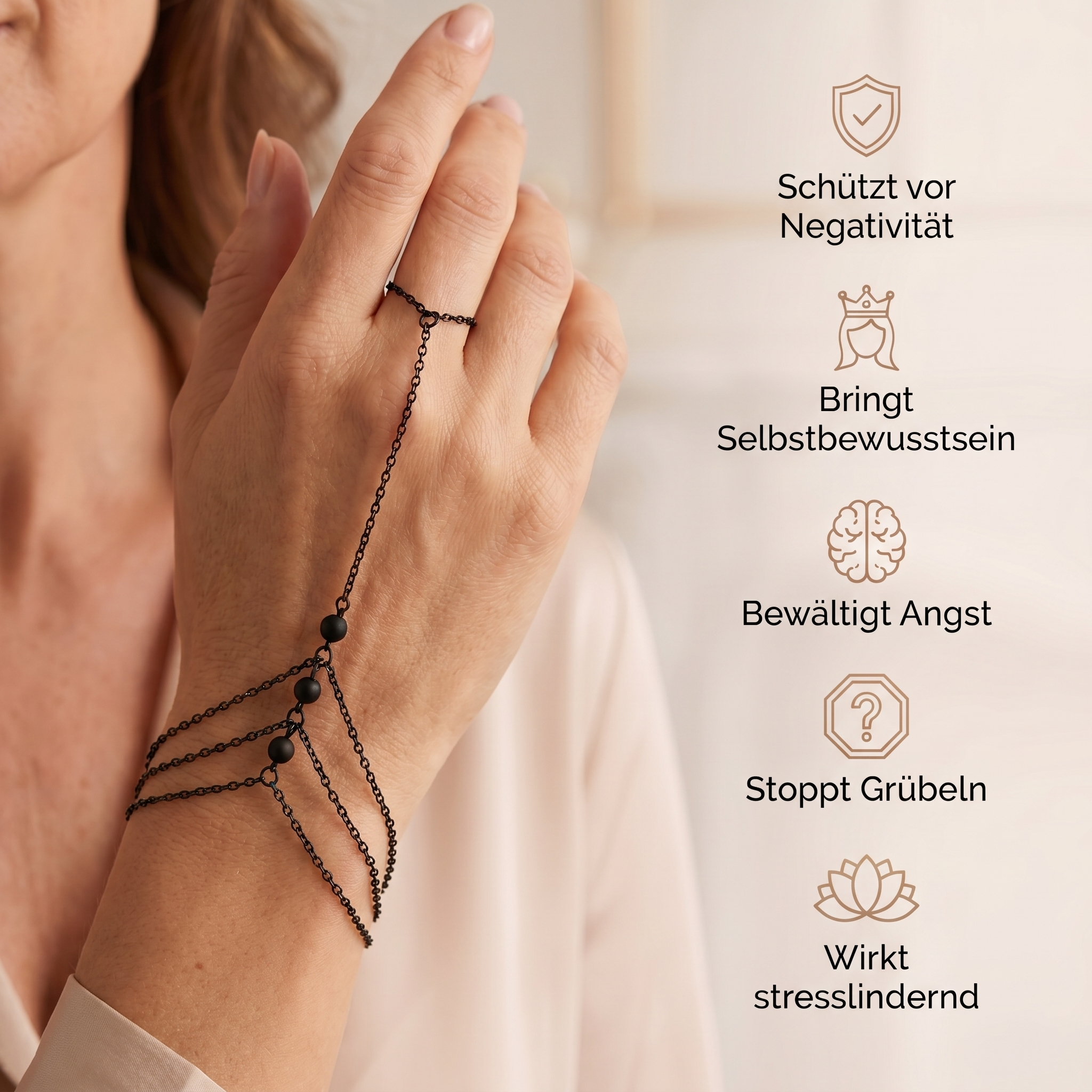 Obsidian Armband - Orientalische Schönheit