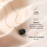 Turmalin Halskette - Rohstein Gold legiert