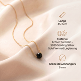 Turmalin Halskette - Geschliffen S925 Silber Gold legiert