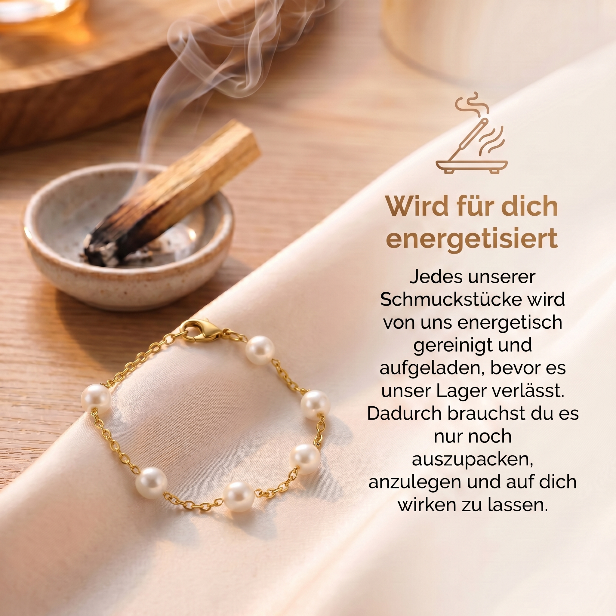 Mondstein Armband - Große Perlen