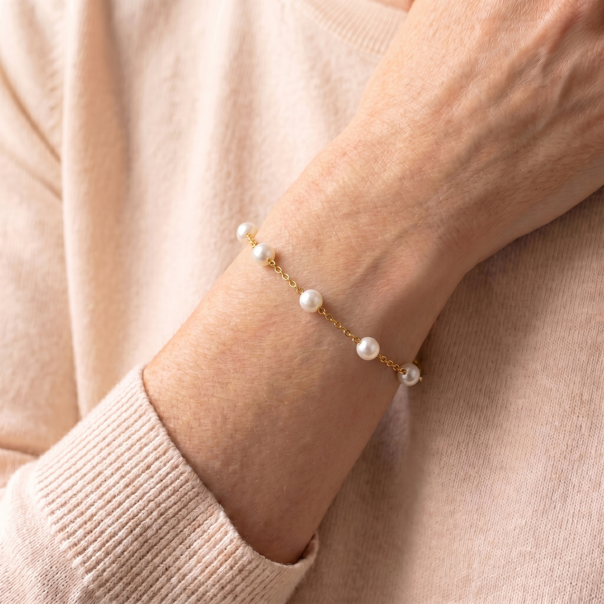 Mondstein Armband - Große Perlen