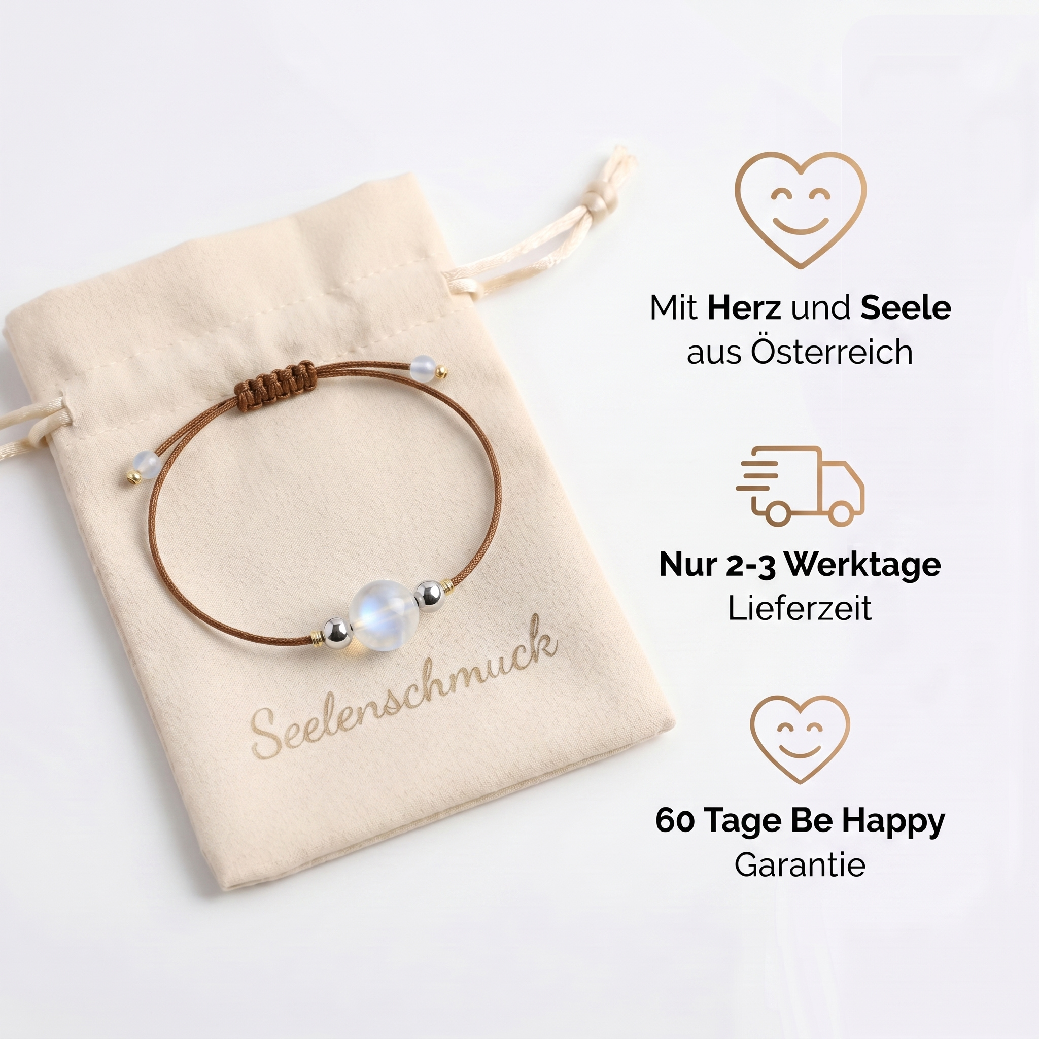 Mondstein Armband - Naturband