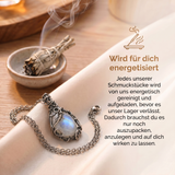Mondstein Halskette - Draht-Anhänger