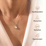 Mondstein Halskette mit 14K Gold Kette