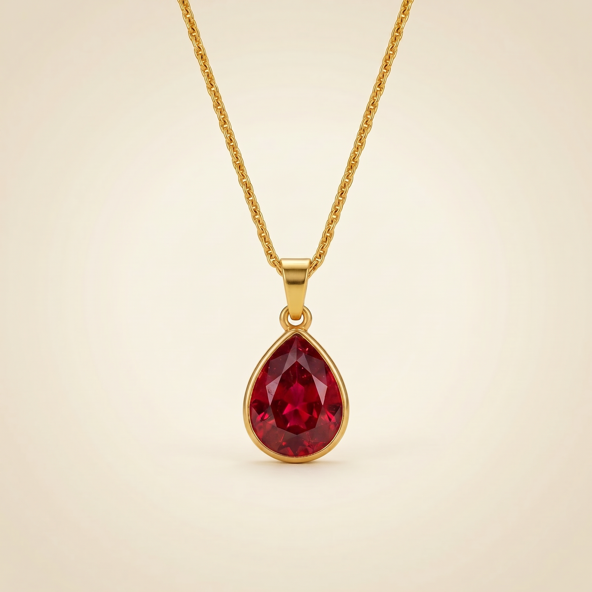 Rubin Halskette 14k Gold