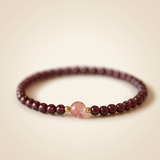 Rubin Armband - Perlen geschliffen