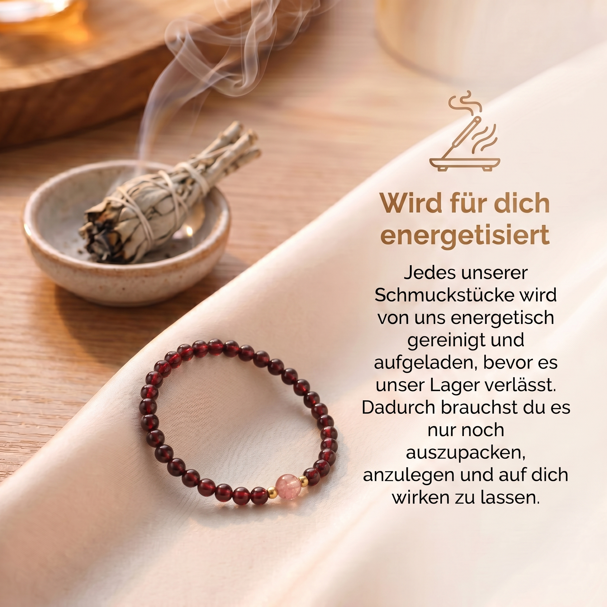 Rubin Armband - Perlen geschliffen