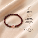 Rubin Armband - Perlen geschliffen