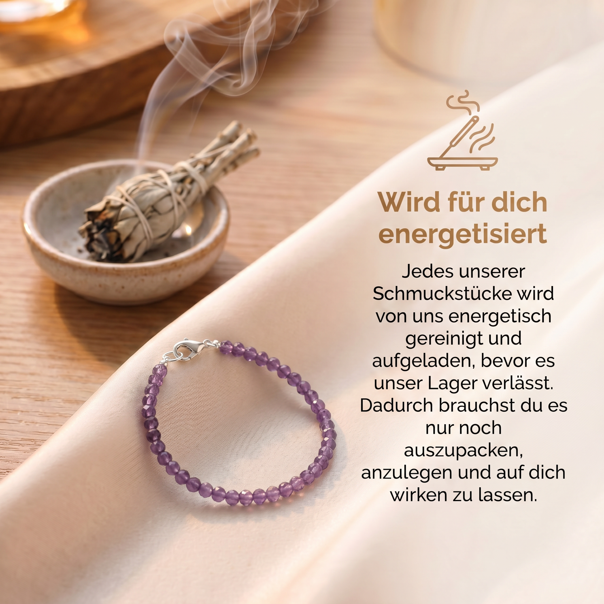 Amethyst Armband - geschliffene Perlen