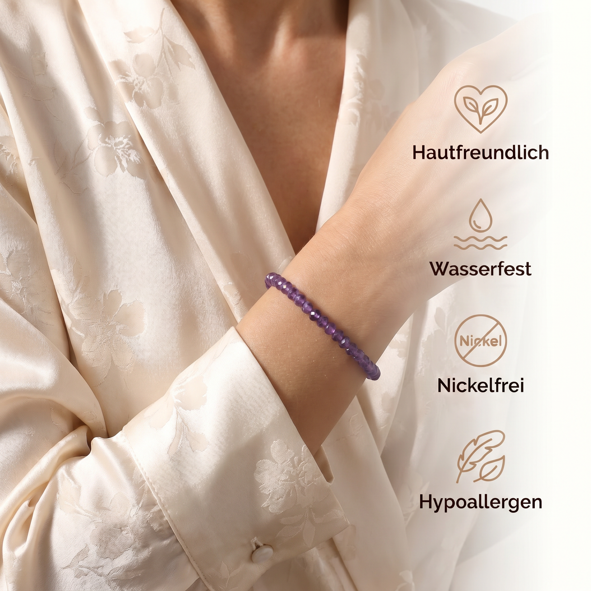 Amethyst Armband - geschliffene Perlen