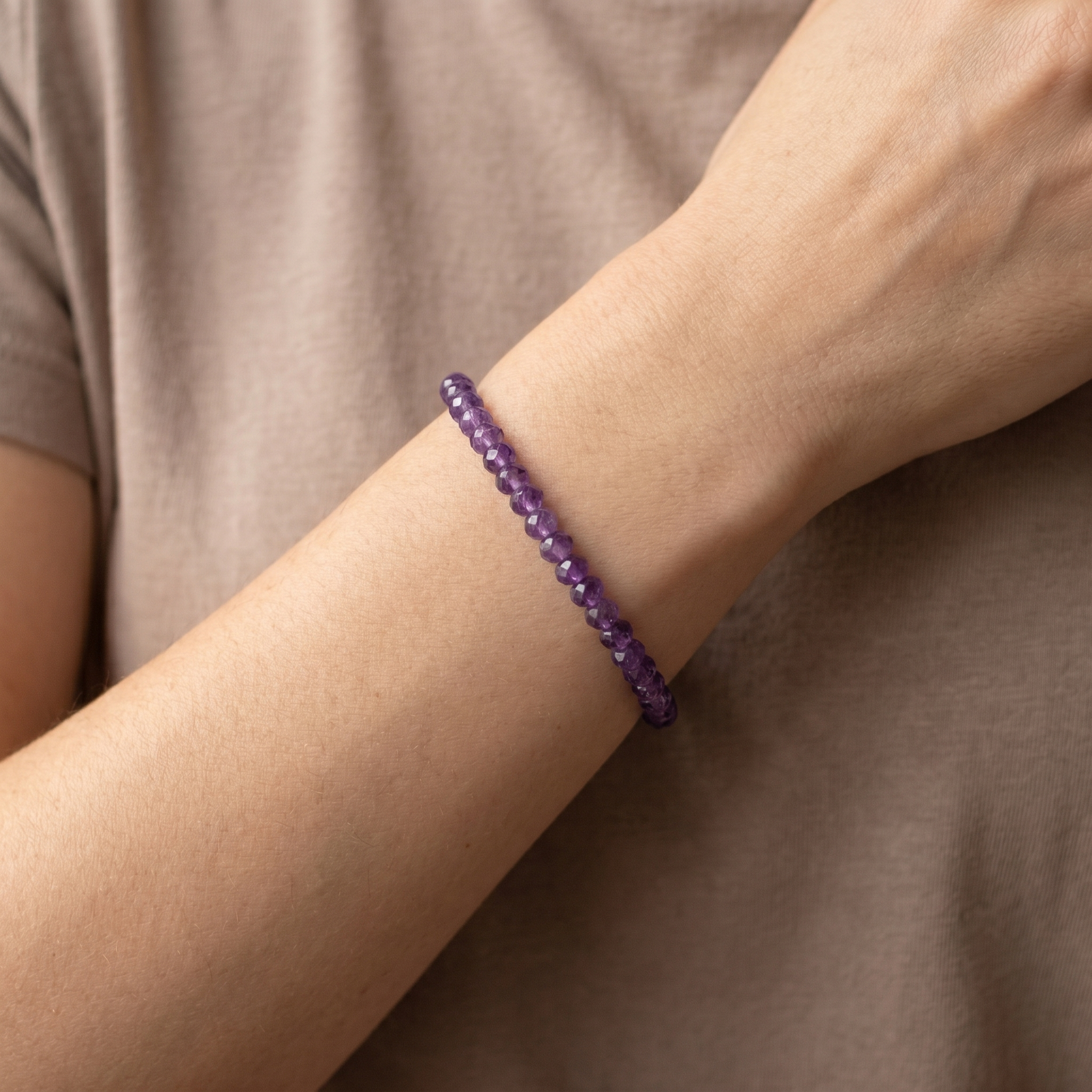 Amethyst Armband - geschliffene Perlen