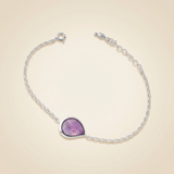 Amethyst Armband - Perlenanhänger S925 Silber
