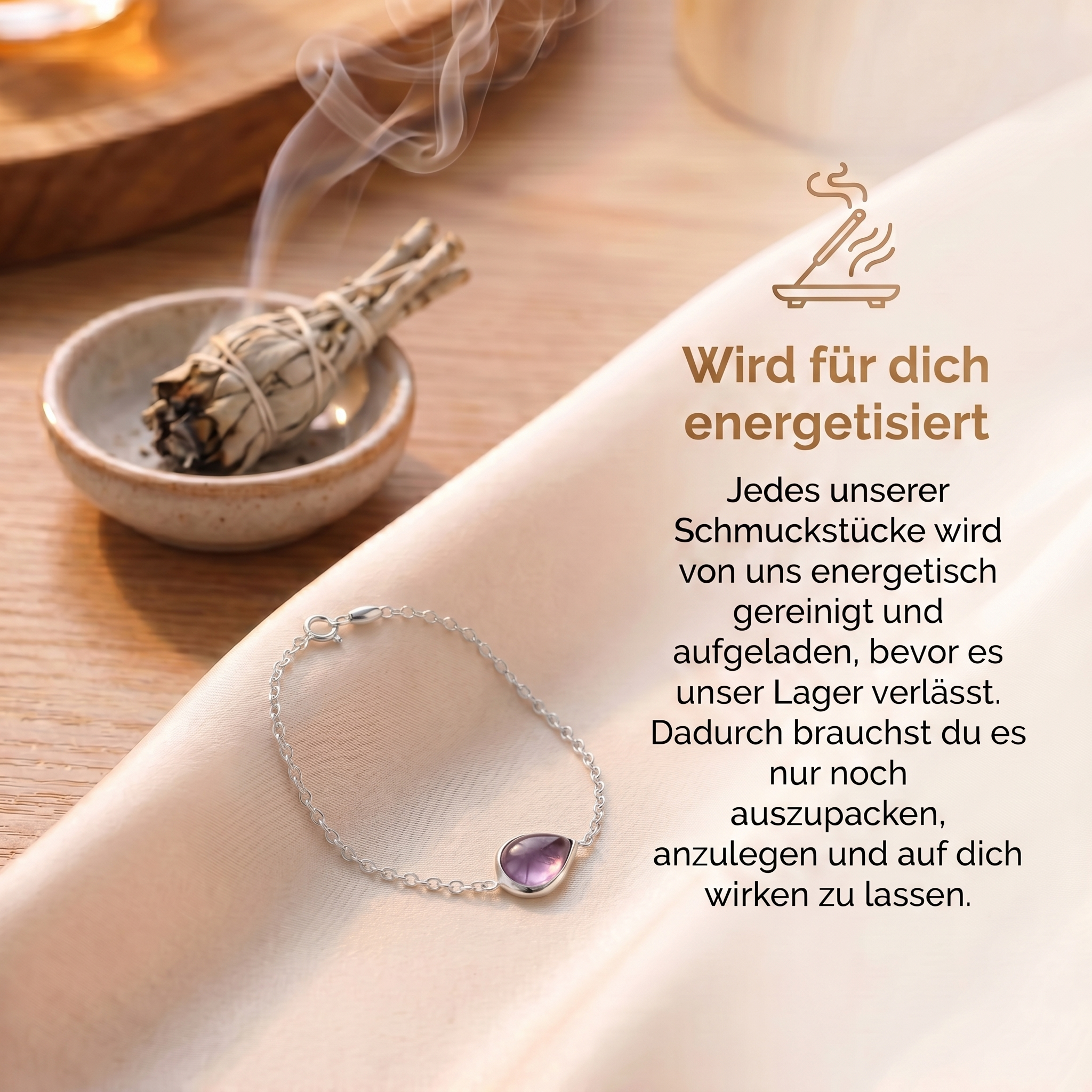 Amethyst Armband - Perlenanhänger S925 Silber