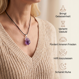 Amethyst Halskette - Unbearbeiteter Naturstein