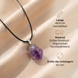 Amethyst Halskette - Unbearbeiteter Naturstein