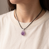 Amethyst Halskette - Unbearbeiteter Naturstein