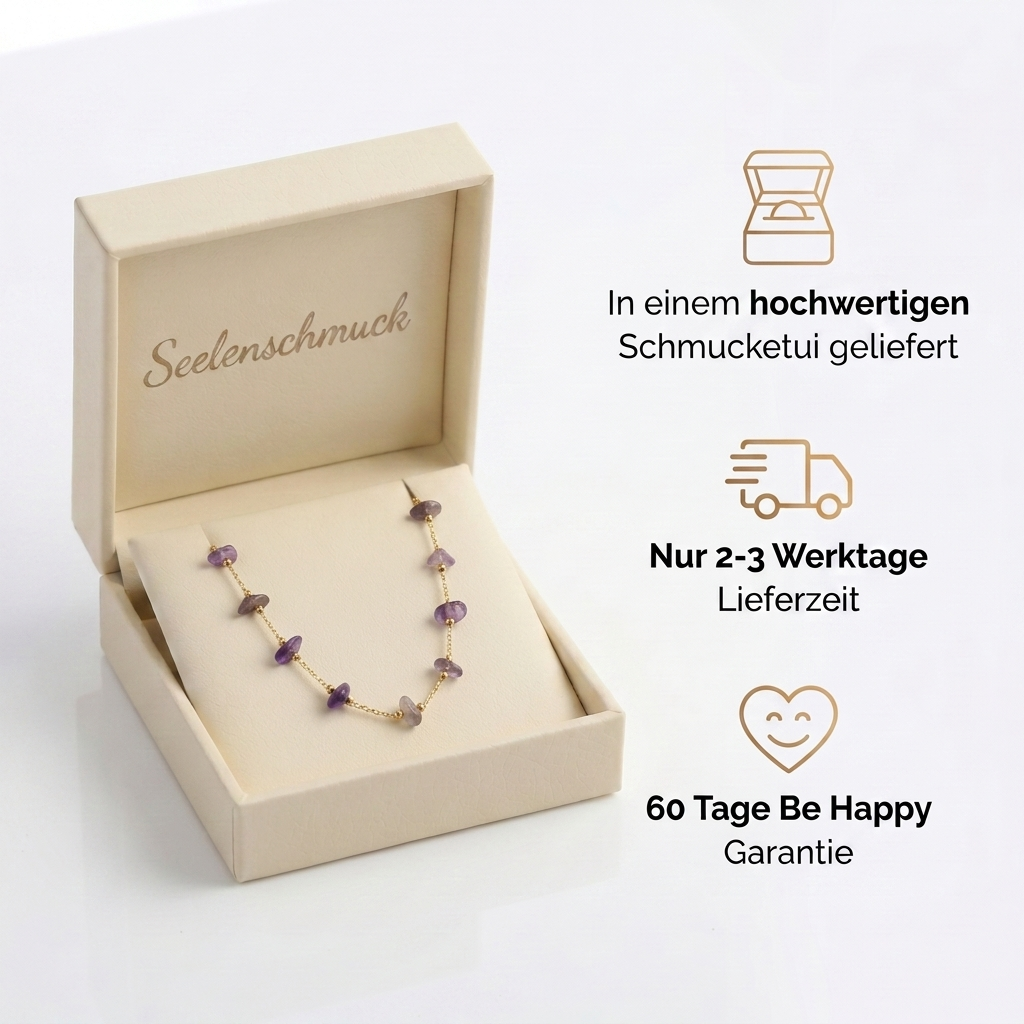 Amethyst Halskette - Rohperlen S925 Silber Gold legiert