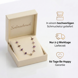Amethyst Halskette - Rohperlen S925 Silber Gold legiert