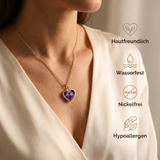 Amethyst Halskette - Herz Medallion S925 legiert