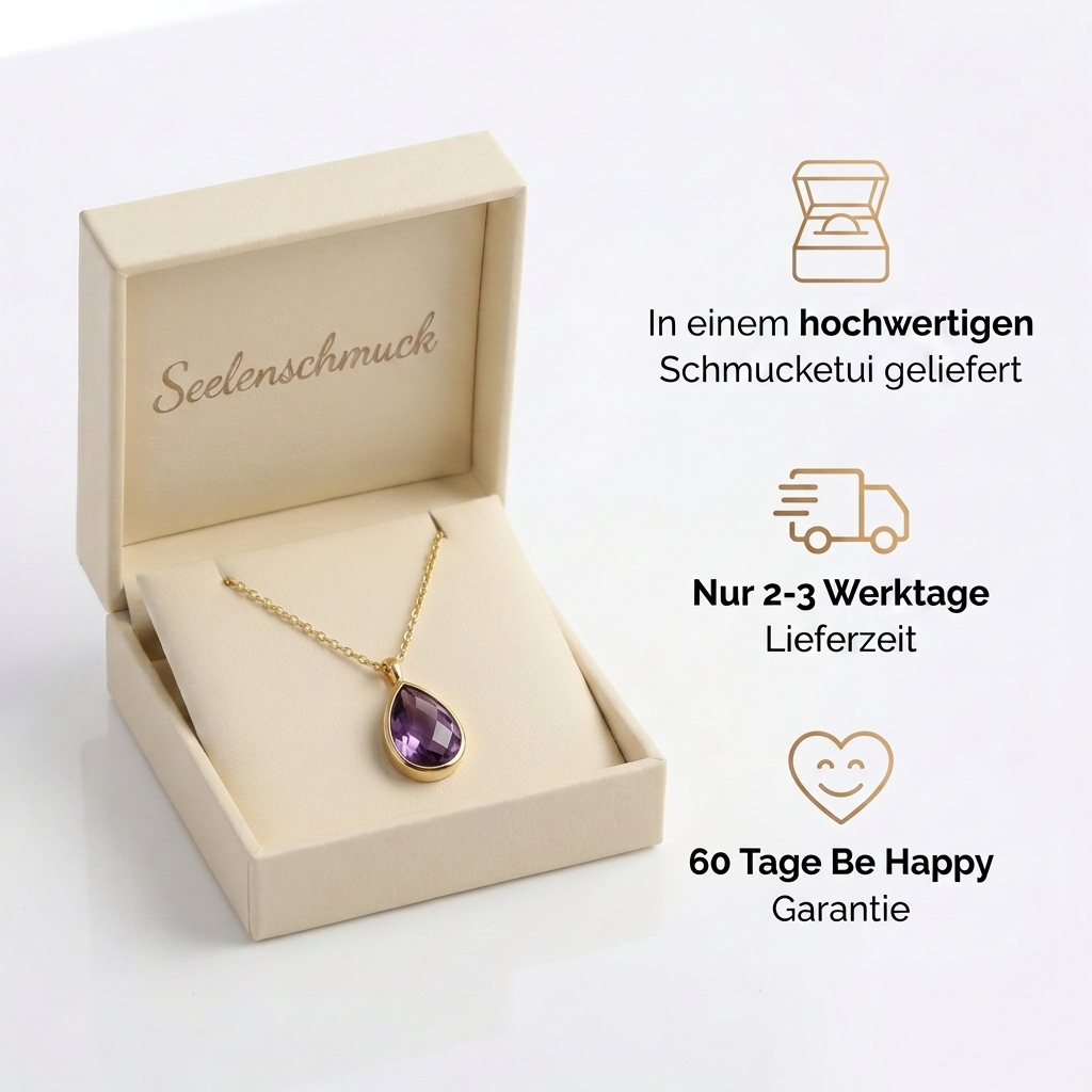 Amethyst Halskette mit 14K Gold Kette