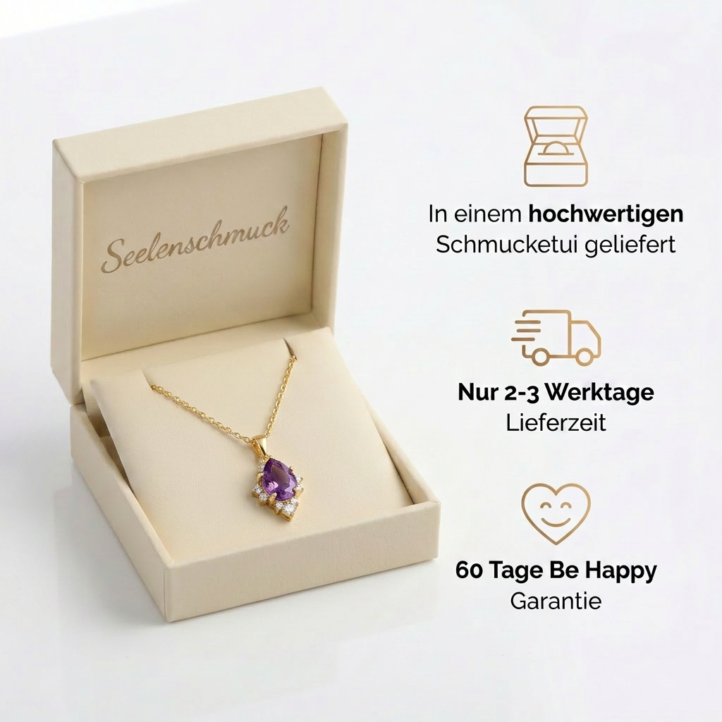 Amethyst Halskette - Naturstein mit Kristallen
