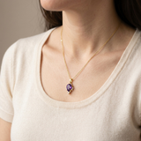 Amethyst Halskette - Naturstein mit Kristallen