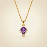 Amethyst Halskette - Naturstein mit Kristallen