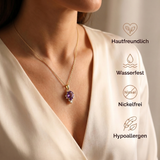 Amethyst Halskette - Naturstein mit Kristallen