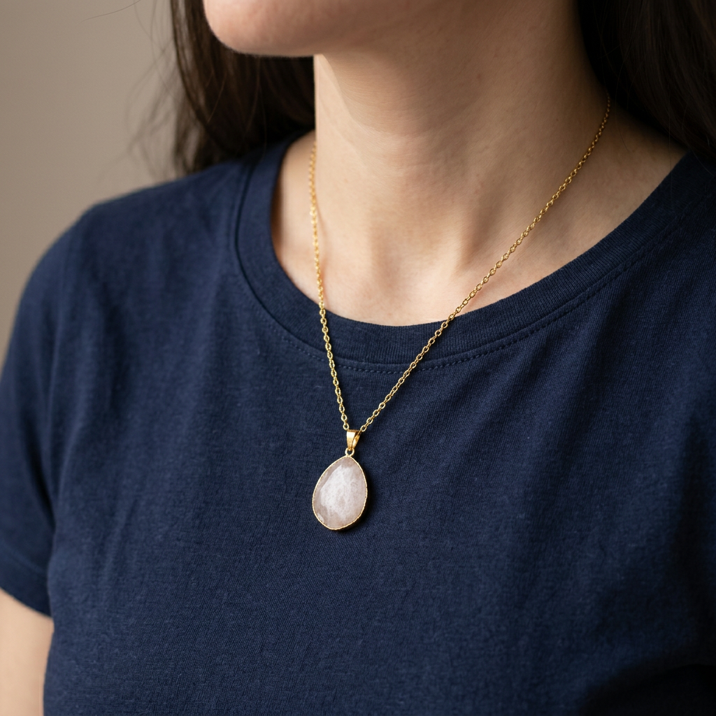 Bergkristall Halskette - Medallion