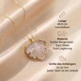 Bergkristall Halskette - Naturmedallion umrandet