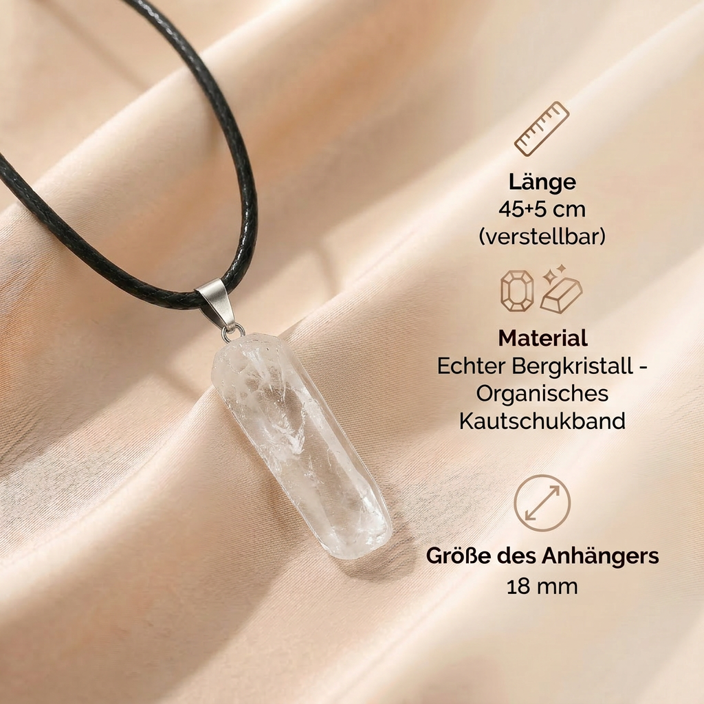 Bergkristall Halskette - Naturstein Klar