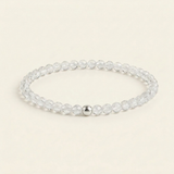 Bergkristall Naturstein Armband mit Silberperle