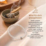 Bergkristall Naturstein Armband mit Silberperle