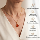 Karneol Halskette - Goldträne