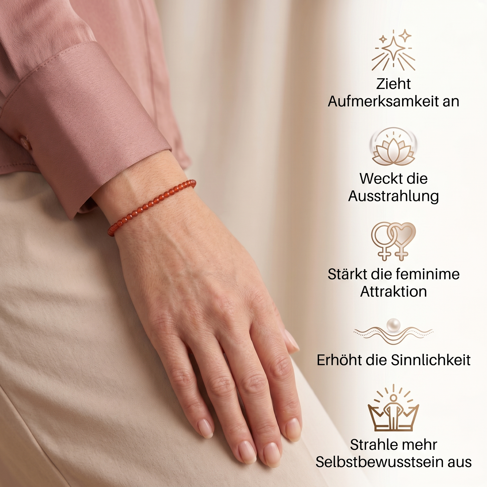 Karneol Armband - Perlen
