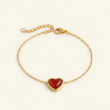 Karneol Armband - Herz Anhänger