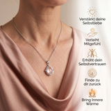 Rosenquarz Halskette - Medallion verziert