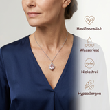 Rosenquarz Halskette - Medallion verziert