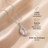 Rosenquarz Halskette - Medallion verziert