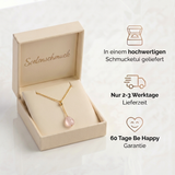 Rosenquarz Halskette - Pendelanhänger geschliffen